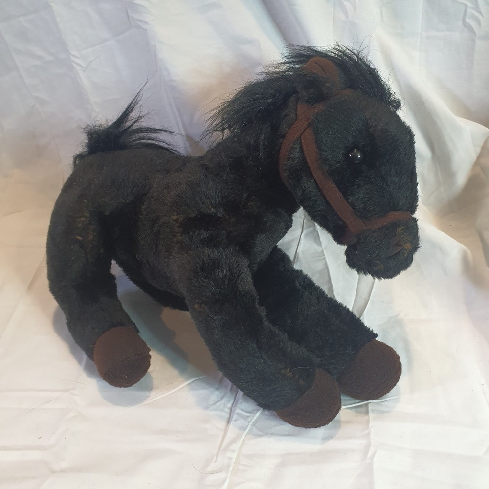Wells Fargo Pony Mike Plush 12' Stuffed Horse Black Brown Soft 2016 Collectible